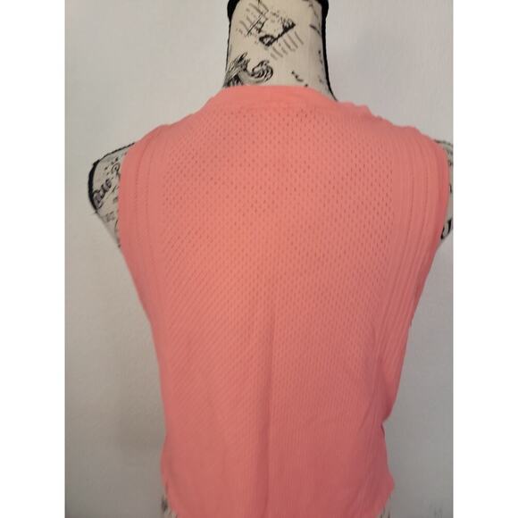 Lululemon Muscle Tank Top Womens SZ 6/8 Semi Crop Perforated Orange Pink - Picture 7 of 8
